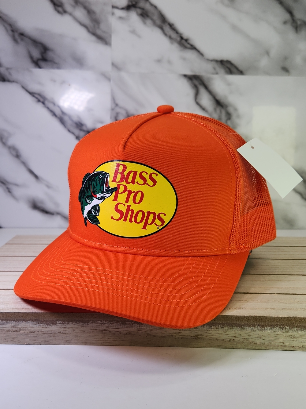 Bass Pro Shops Orange Mesh Trucker Hat. Adjustable. New
